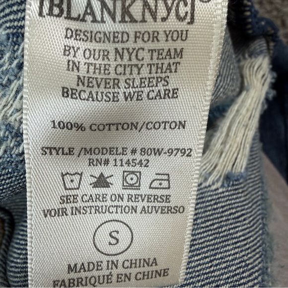 Blank NYC Distressed Blue Denim Jacket - Picture 6 of 7